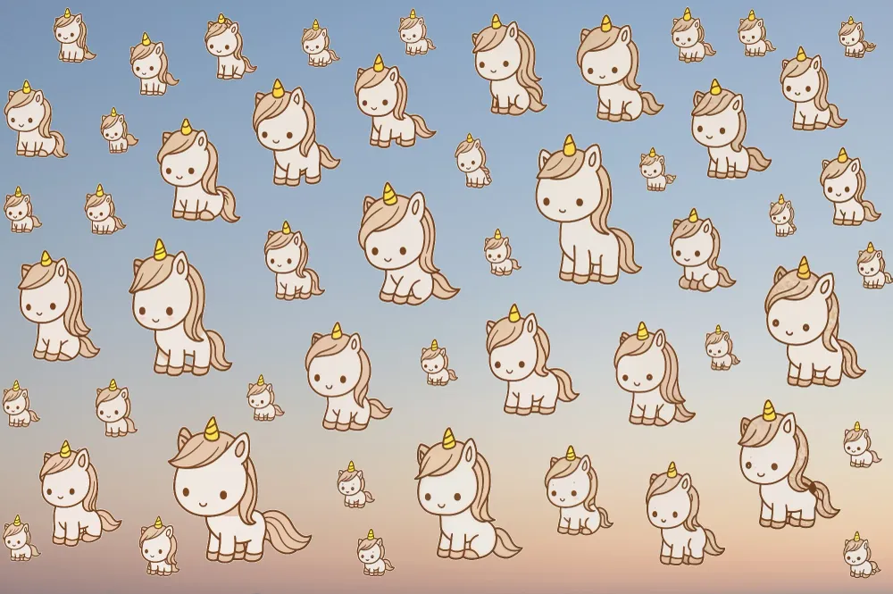 Papier peint chambre enfant | Licorne enchantée et ciel pastel