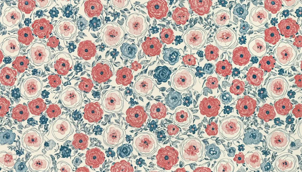 Papier peint chambre enfant | Motif floral vintage