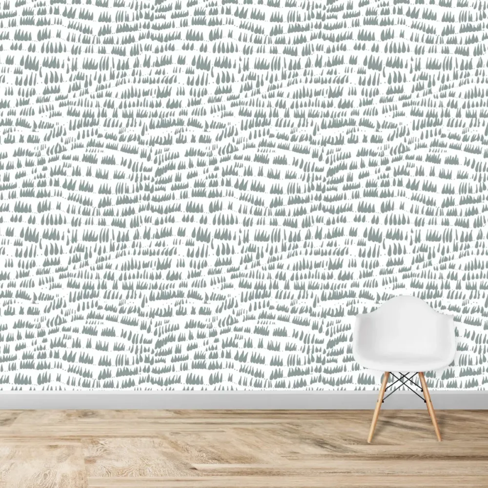 Papier Peint Chambre Enfant à Motif Répété - Daphné Laisse Tomber - Bleu