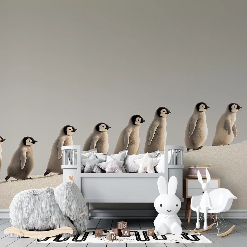 Papier peint chambre enfant | Petits manchots sur la banquise