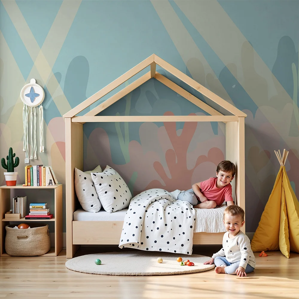 Papier peint chambre enfant | Plongée dans un monde sous-marin coloré avec coraux doux