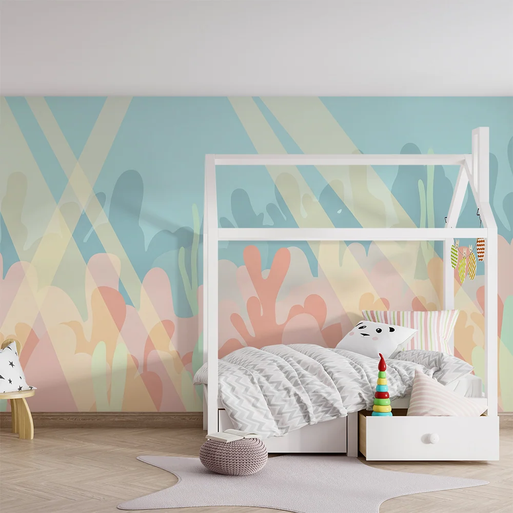 Papier peint chambre enfant | Plongée dans un monde sous-marin coloré avec coraux doux