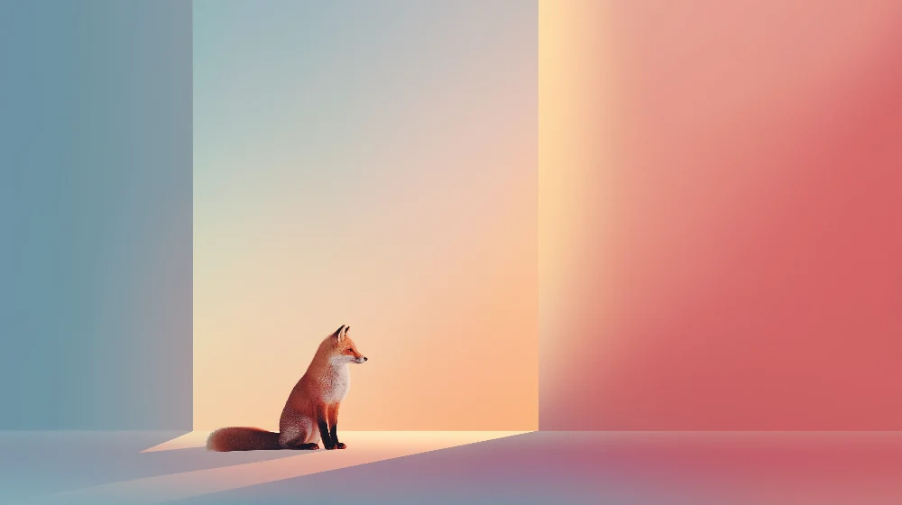 Papier peint chambre enfant | Renard élégant dans un décor pastel