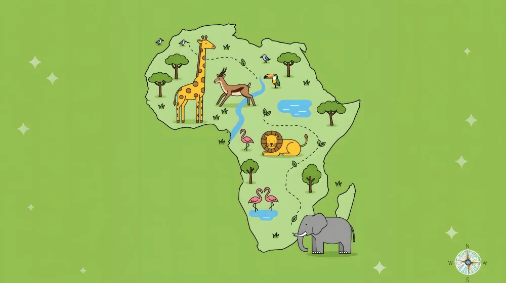 Papier peint chambre enfant | Safari africain éducatif
