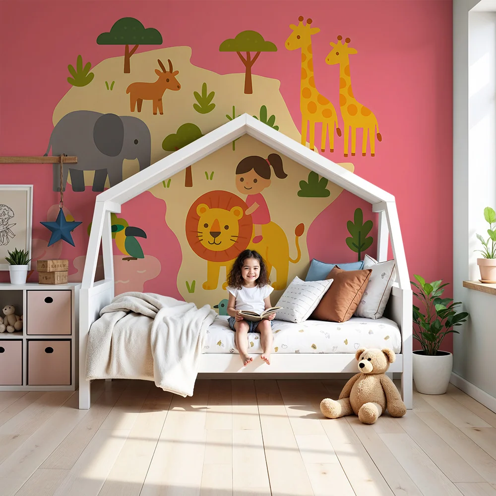 Papier peint chambre enfant | Safari aventure et animaux d'Afrique