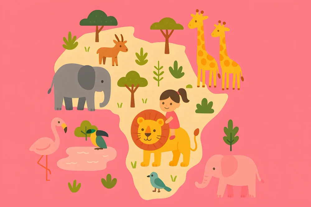 Papier peint chambre enfant | Safari aventure et animaux d'Afrique