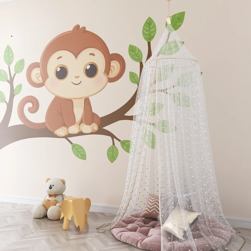 Papier peint chambre enfant | Singe mignon sur branche