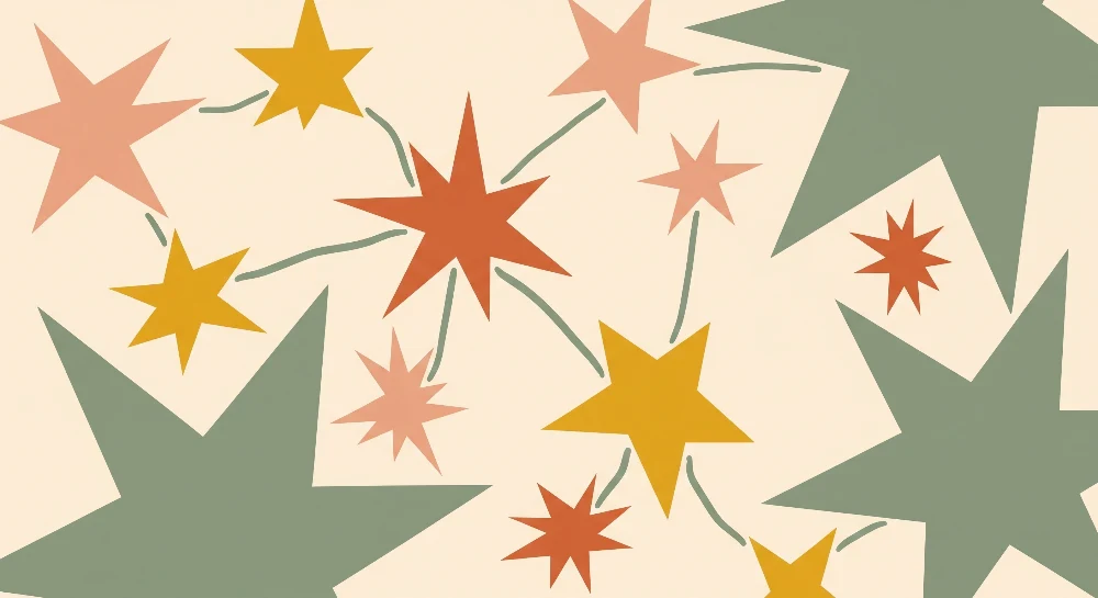 Papier peint chambre enfant | Étoiles colorées et motifs ludiques