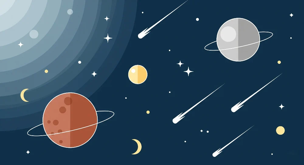 Papier peint chambre enfant | Univers cosmique et étoiles filantes