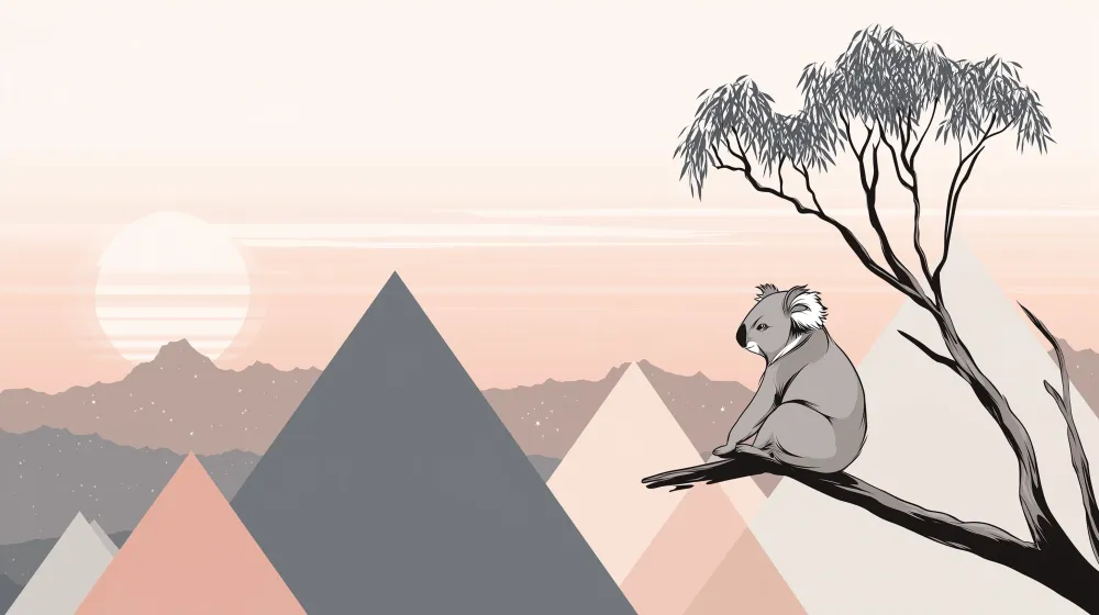Papier peint chambre bébé | Koala et paysages apaisants