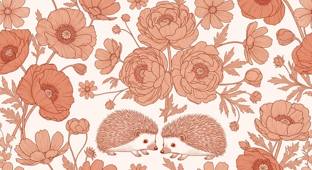 Papier peint chambre bébé | Éléphants et fleurs délicates