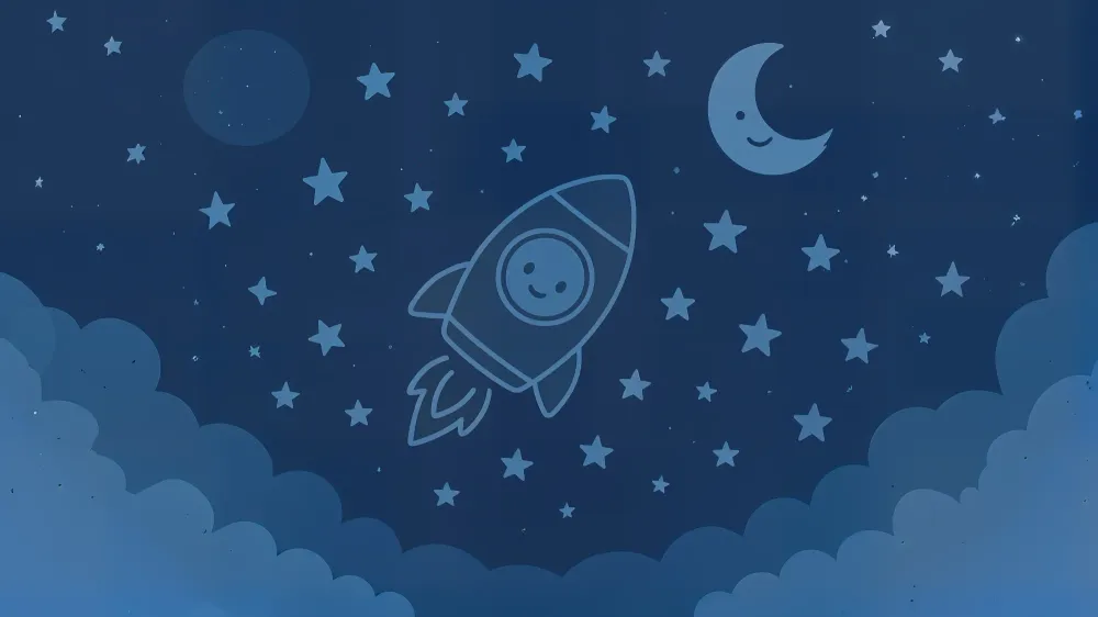 Papier peint enfant fusée | Aventure dans l'espace