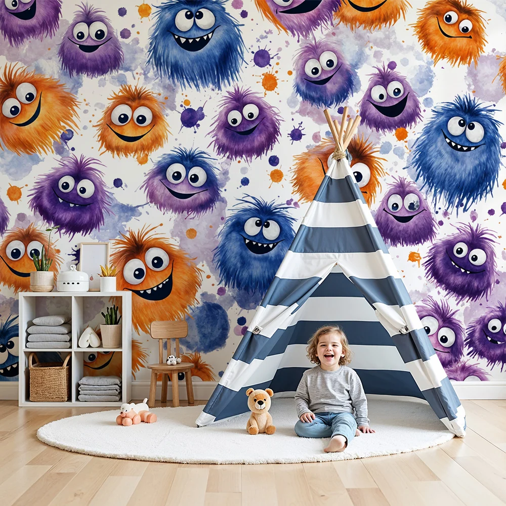 Papier peint monstres amusants | Créativité et couleur