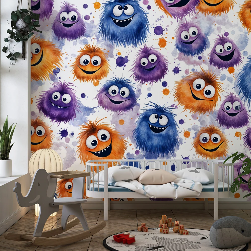 Papier peint monstres amusants | Créativité et couleur