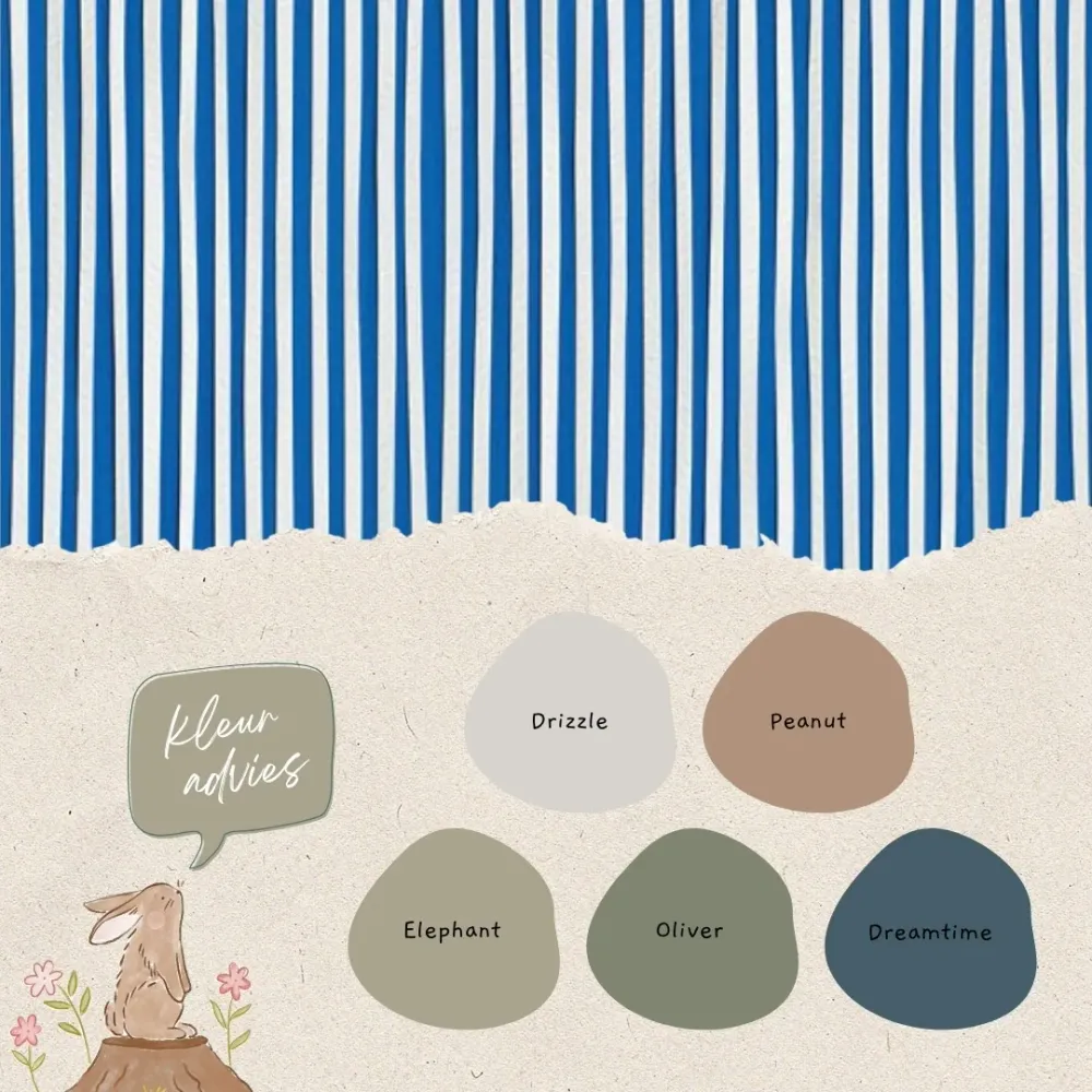 Papier peint rayé bleu cobalt - Studio Ditte