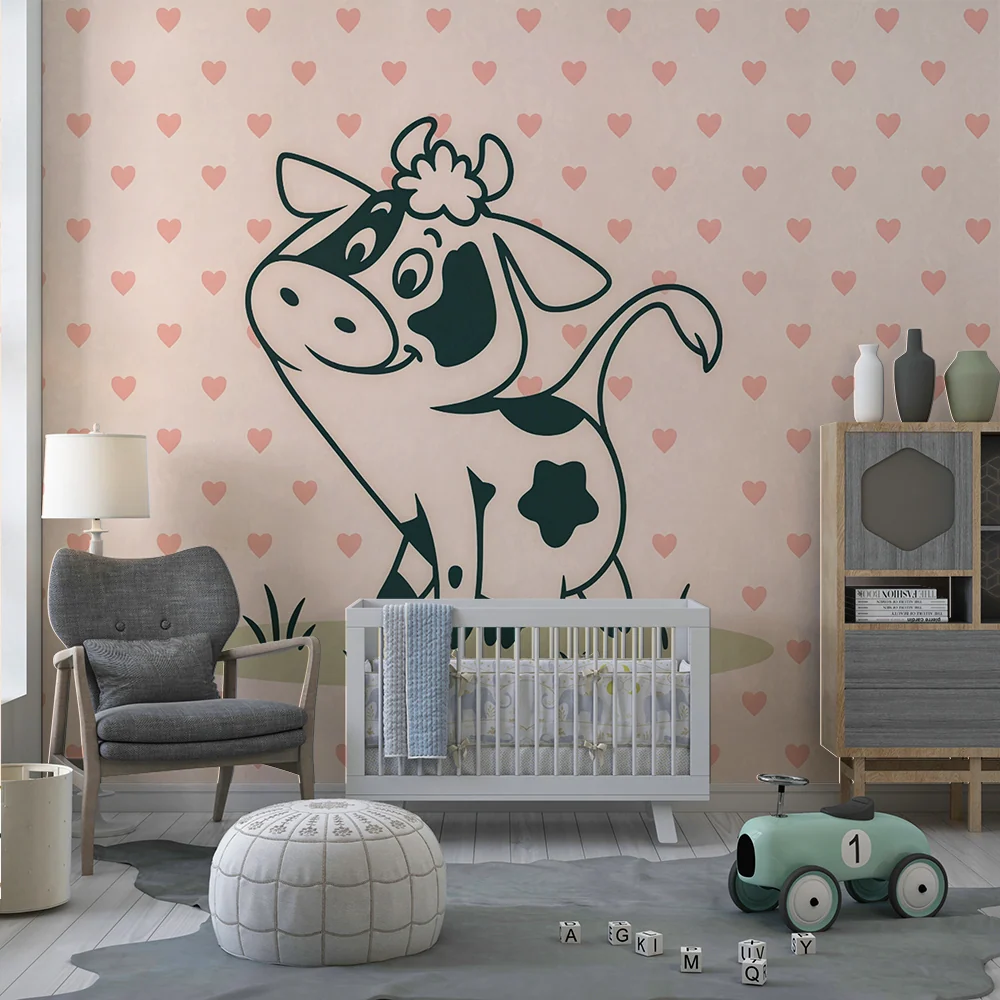 Papier peint vache adorable | Design enfantin et ludique