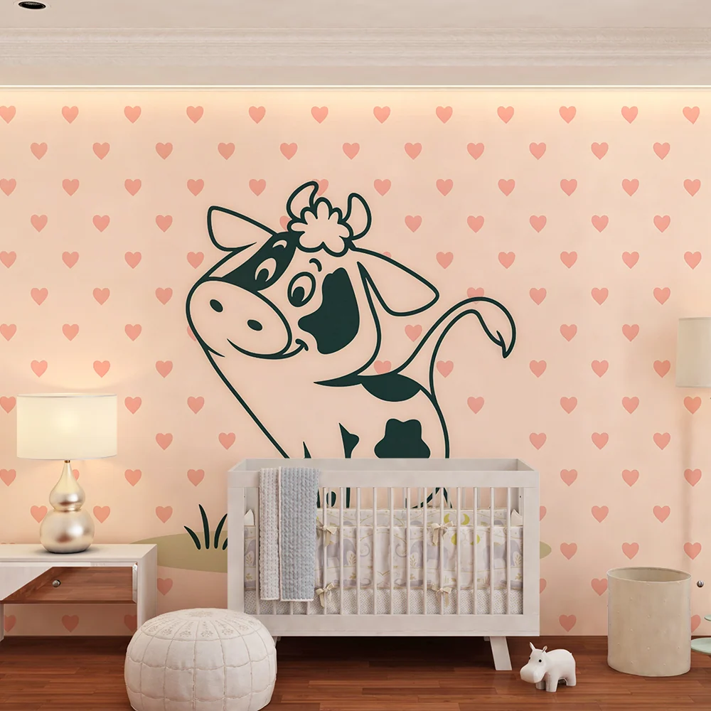 Papier peint vache adorable | Design enfantin et ludique