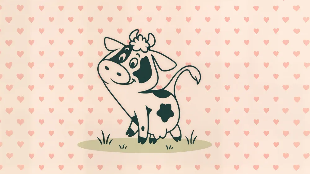 Papier peint vache adorable | Design enfantin et ludique