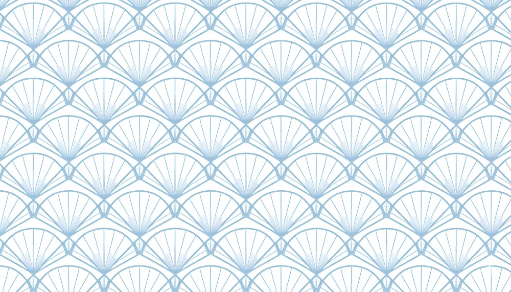 Papier peint éventail | Design géométrique bleu pastel