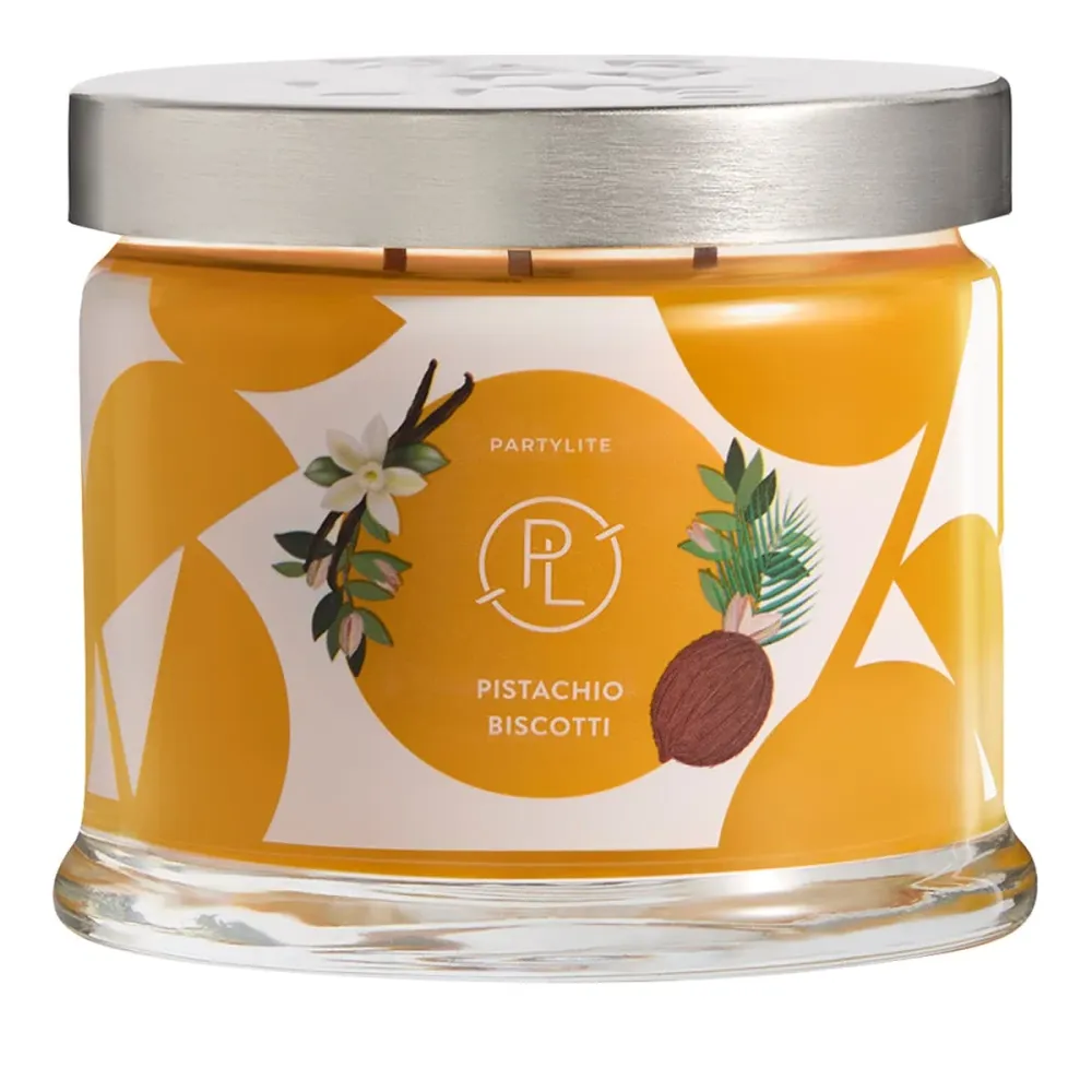 Bougie en pot 3-mèches Pistachio Biscotti PartyLite CA