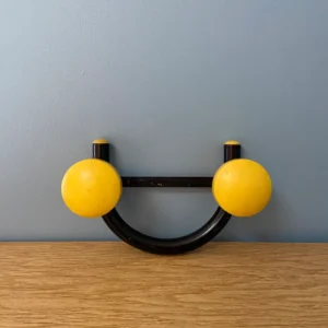 Patère métal vintage 2 accroches JAUNE