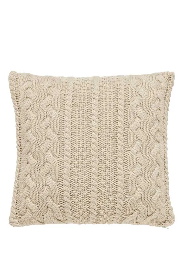 Peacock Blue Stanley Cushion, Natural