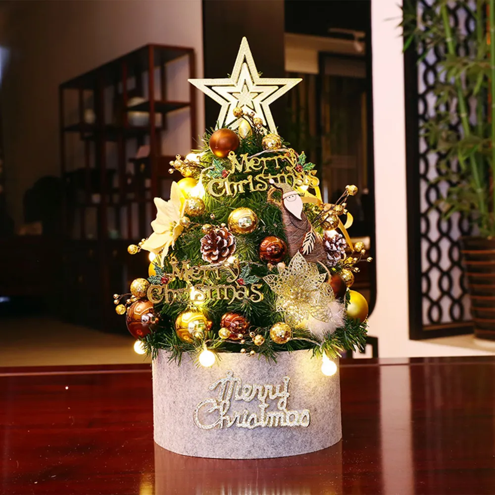 Petit arbre de noël pour la maison et le bureau, mini décorations de noël, arrangement de cadeaux, grands ornements créatifs