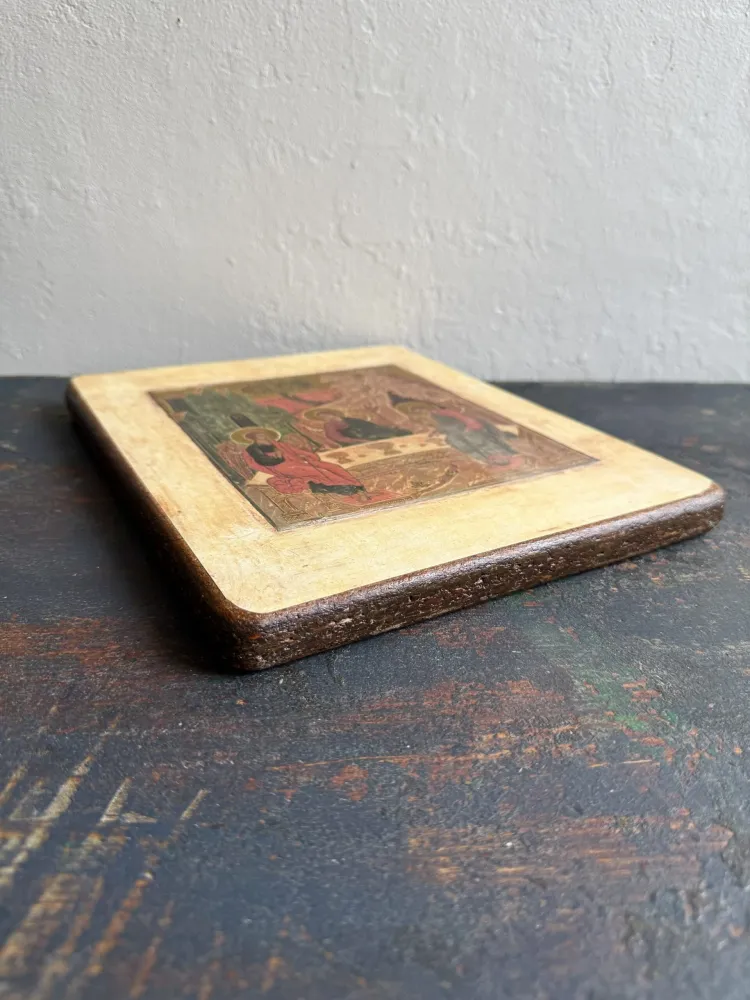Petit tableau religieux en bois