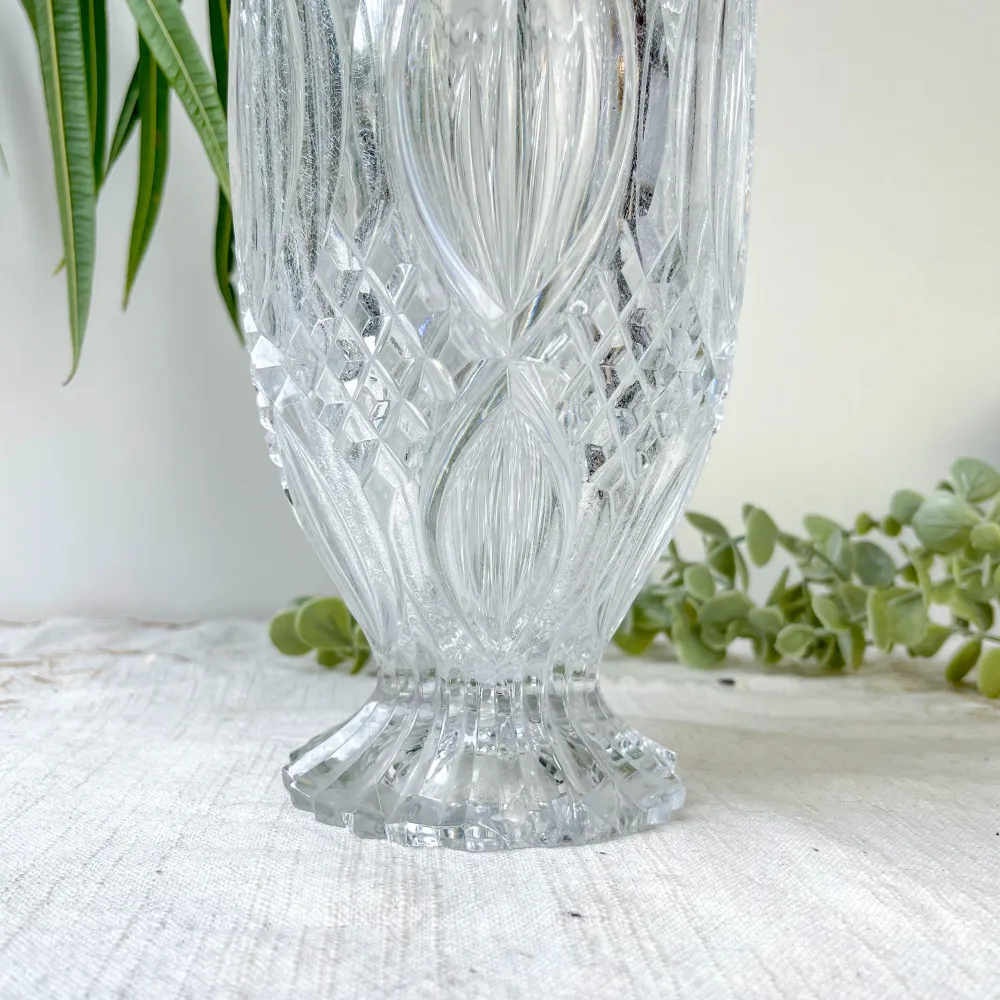 Petit Vase vintage en verre motif géométrique