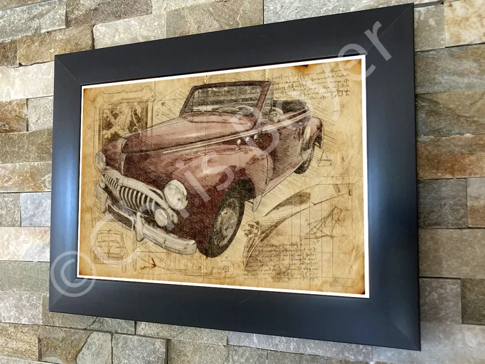ART PRINT "DA VINCI" - PEUGEOT 203 CABRIOLET - Ref : DV041