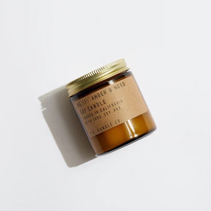 Bougie de soja Ambre et mousse 100 g PF Candle Co