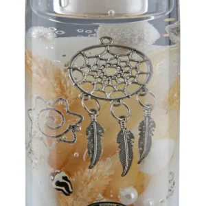 Photophore moderne en verre or blanc hauteur 10,5 cm