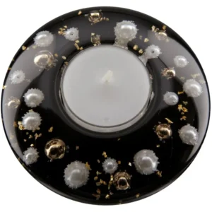 Photophore moderne en verre noir, diamètre 10 cm (variante 3)