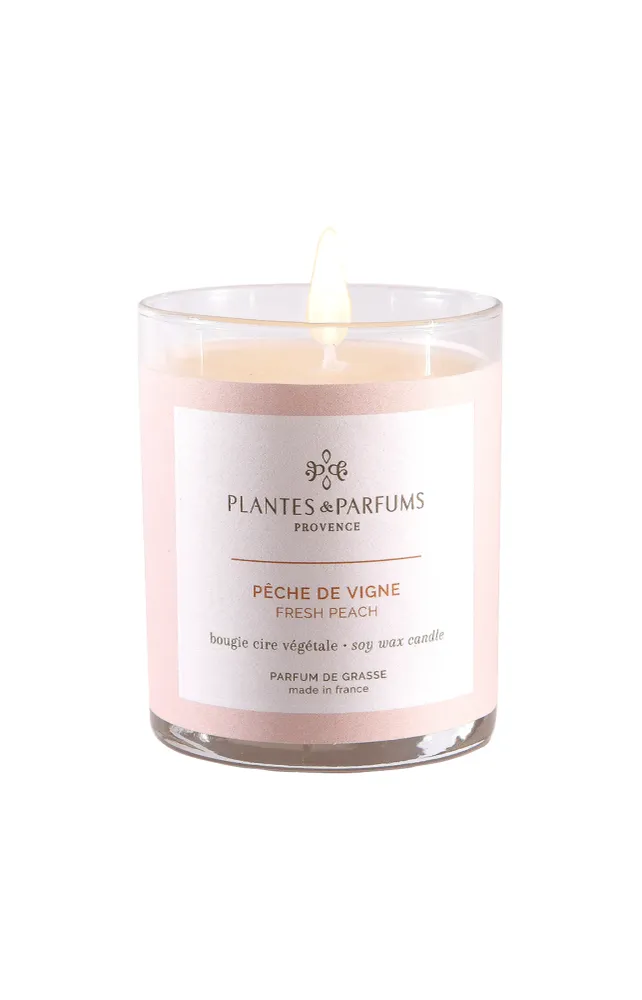 Bougie végétale parfumée - Pêche de vigne - 180 g Plantes Et Parfums