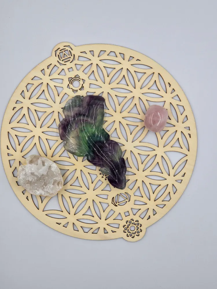 Plume en Fluorite Rainbow - Qualité Extra 90-110 mm