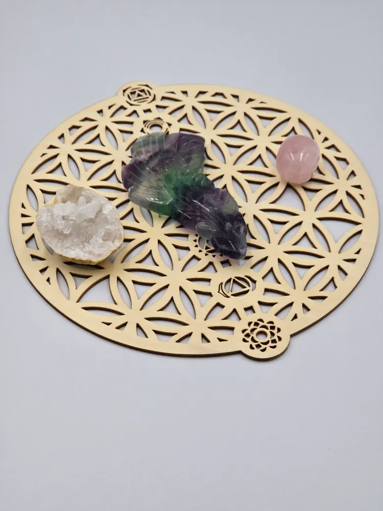 Plume en Fluorite Rainbow - Qualité Extra 90-110 mm