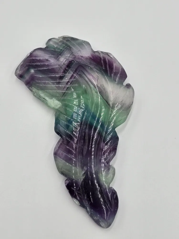 Plume en Fluorite Rainbow - Qualité Extra 90-110 mm