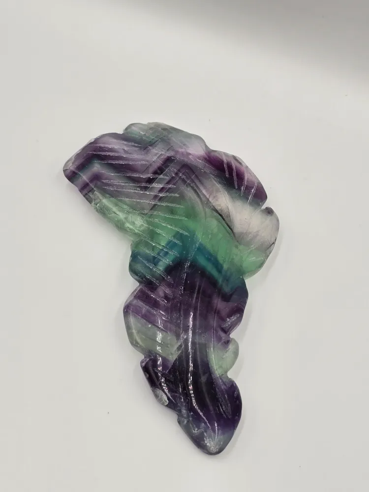 Plume en Fluorite Rainbow - Qualité Extra 90-110 mm