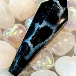 Pointe onyx agate noire