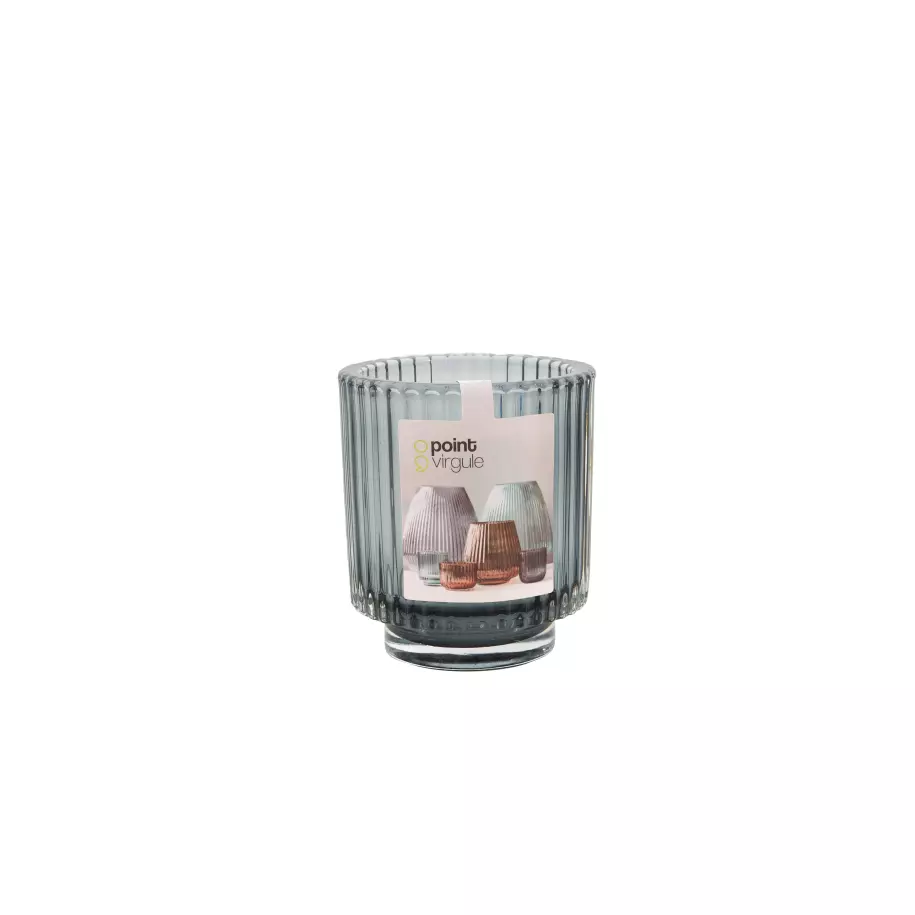 Bougeoir pour bougie chauffe-plat bleu ø 8.8cm H 10cm Pointvirgule
