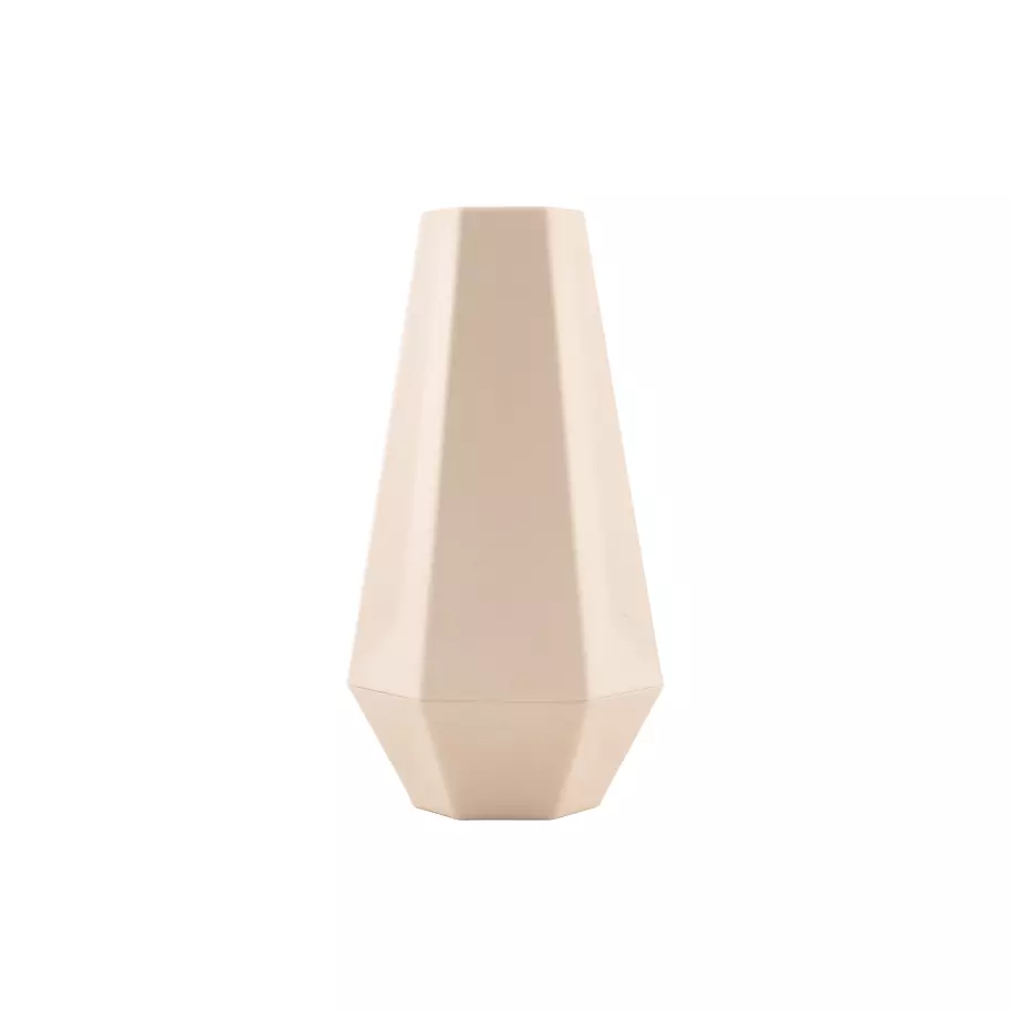 Vase géométrique en fibre de bambou blanc cassé 10.8x9.5x20cm Pointvirgule