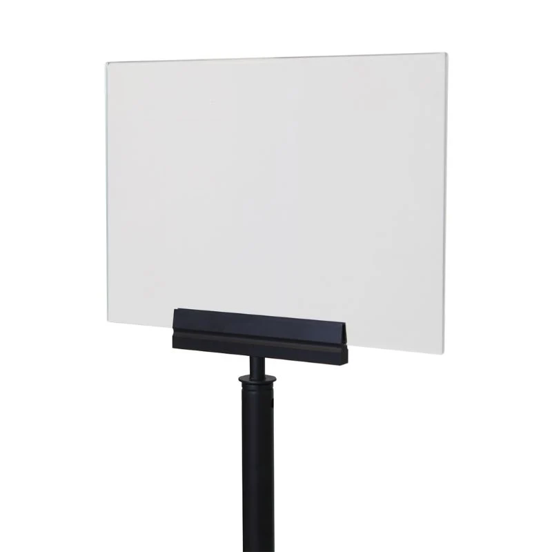Porte-affiche en acrylique A4 horizontal pour poteau de guidage de musée