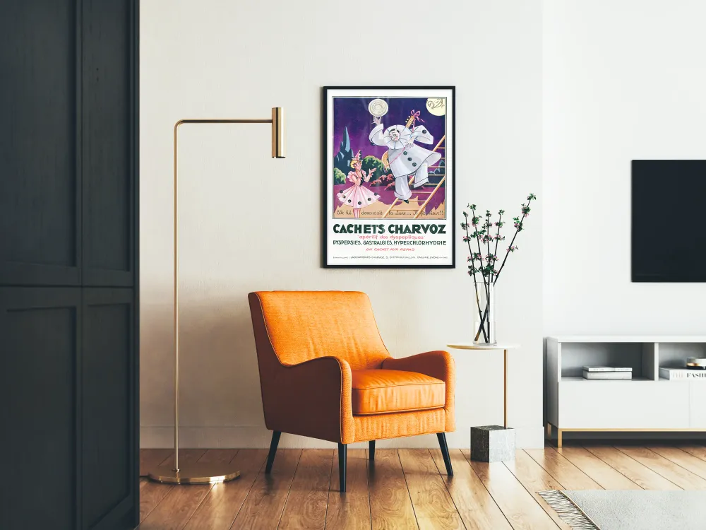 Poster publicitaire vintage Cachets Charvoz apéritif digestif