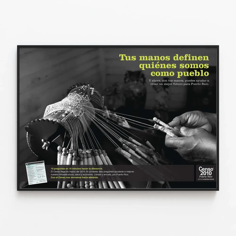 Poster de Sensibilisation Censo 2010 Puerto Rico - Décoration Murale Engagée