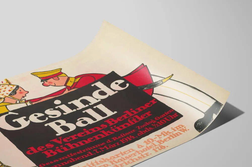 Poster vintage Ball des Berliner Bühnenkünstler 1914