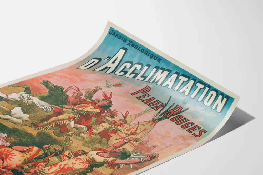 Poster vintage Jardin Zoologique d'Acclimatation Peaux Rouges