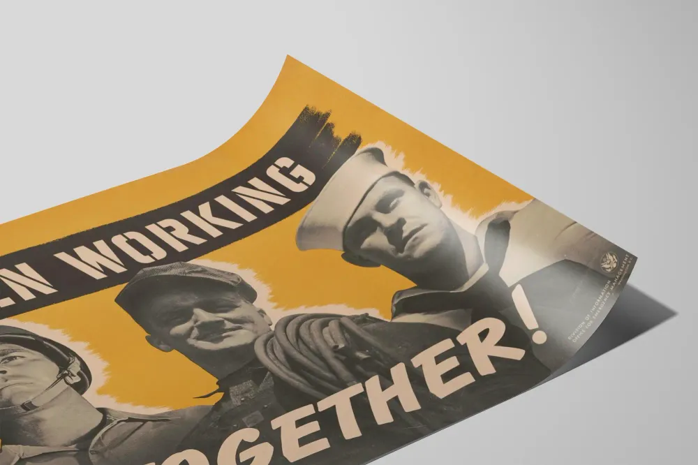 Poster vintage Men Working Together pour décoration murale