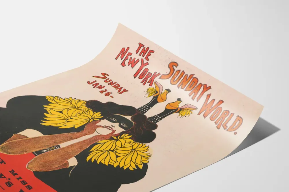 Poster vintage New York Sunday World - Illustration Art déco