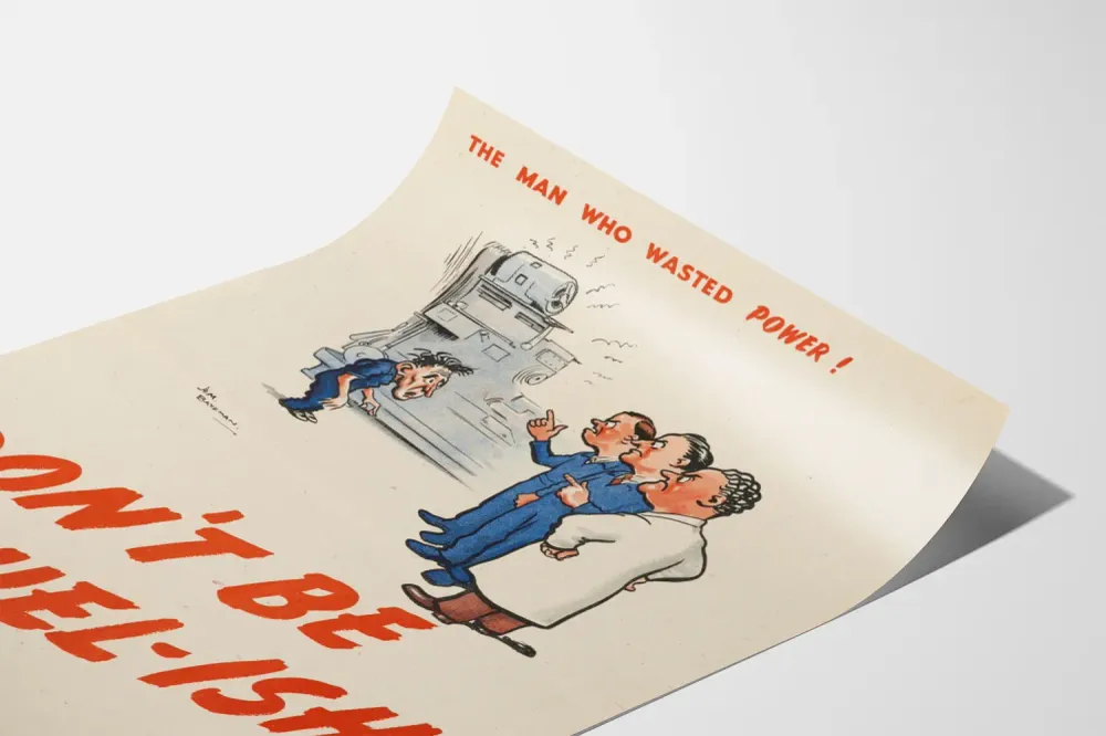 Poster vintage de sensibilisation à l'économie d'énergie - Don't Be Fuel-ish