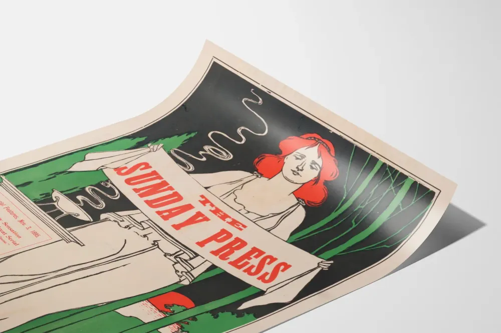 Poster vintage Sunday Press 1895 pour décoration murale